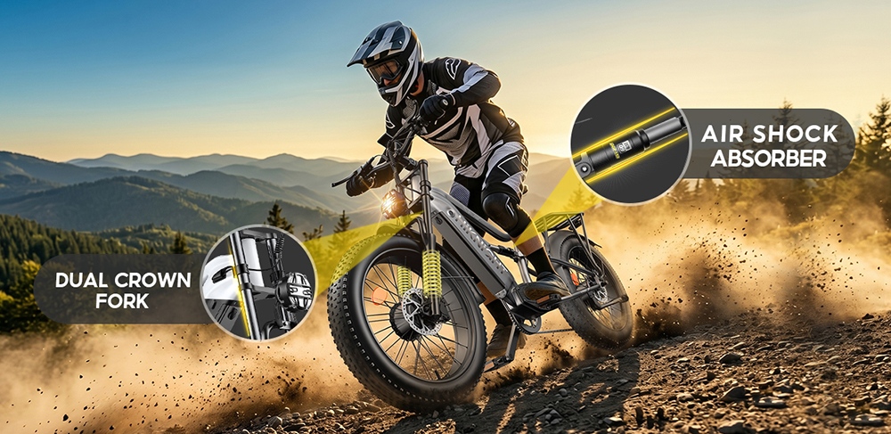 HIKNIGHT H6 PRO Electric Bike  4000W Peak Dual Motors  52V 20Ah Removable Battery  145km Range  64km/h Max Speed  200N·m Torqu