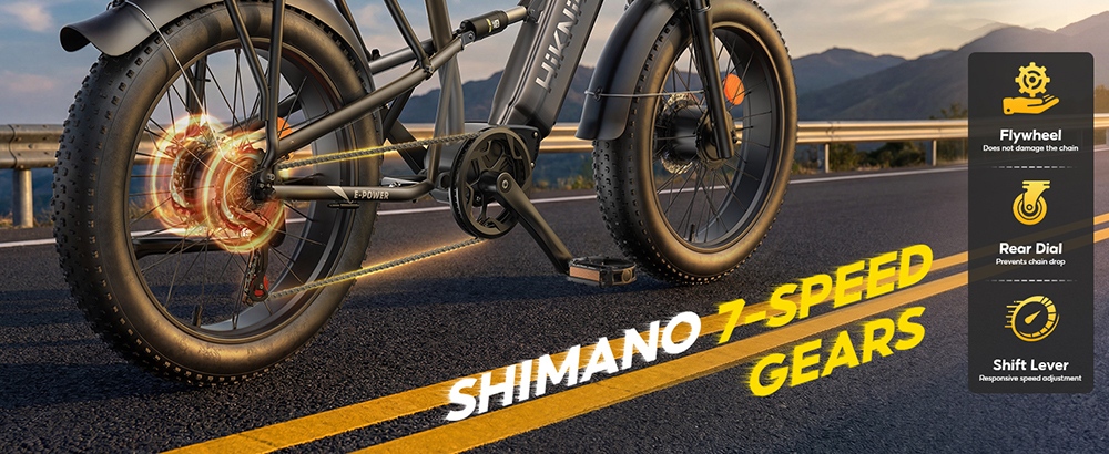 HIKNIGHT H6 PRO Electric Bike  4000W Peak Dual Motors  52V 20Ah Removable Battery  145km Range  64km/h Max Speed  200N·m Torqu