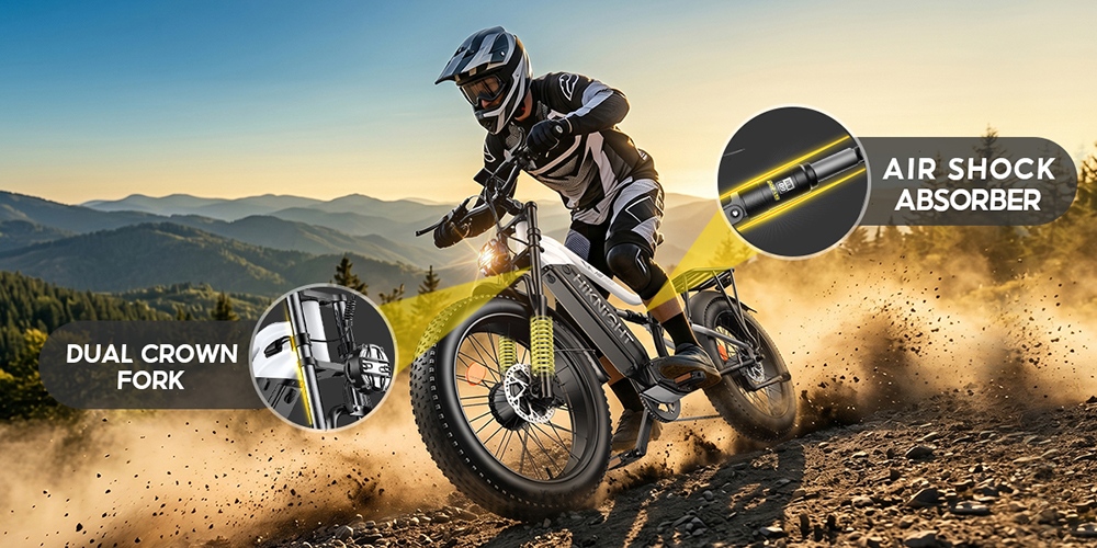 HIKNIGHT H6 PRO Electric Bike  4000W Peak Dual Motors  52V 20Ah Removable Battery  145km Range  64km/h Max Speed  200N·m Torqu