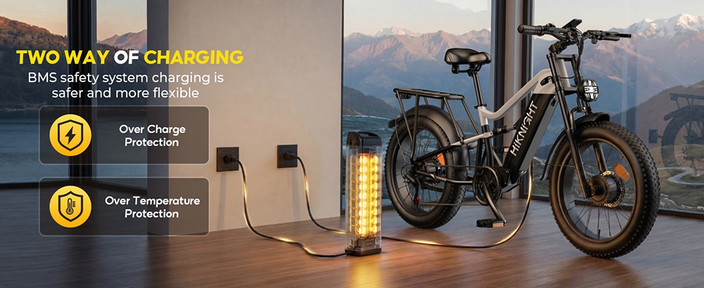 HIKNIGHT H6 PRO Electric Bike  4000W Peak Dual Motors  52V 20Ah Removable Battery  145km Range  64km/h Max Speed  200N·m Torqu