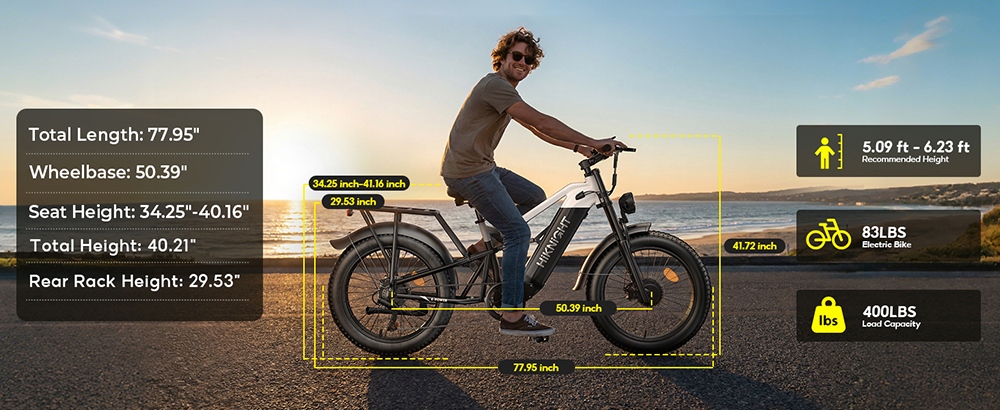 HIKNIGHT H6 PRO Electric Bike  4000W Peak Dual Motors  52V 20Ah Removable Battery  145km Range  64km/h Max Speed  200N·m Torqu