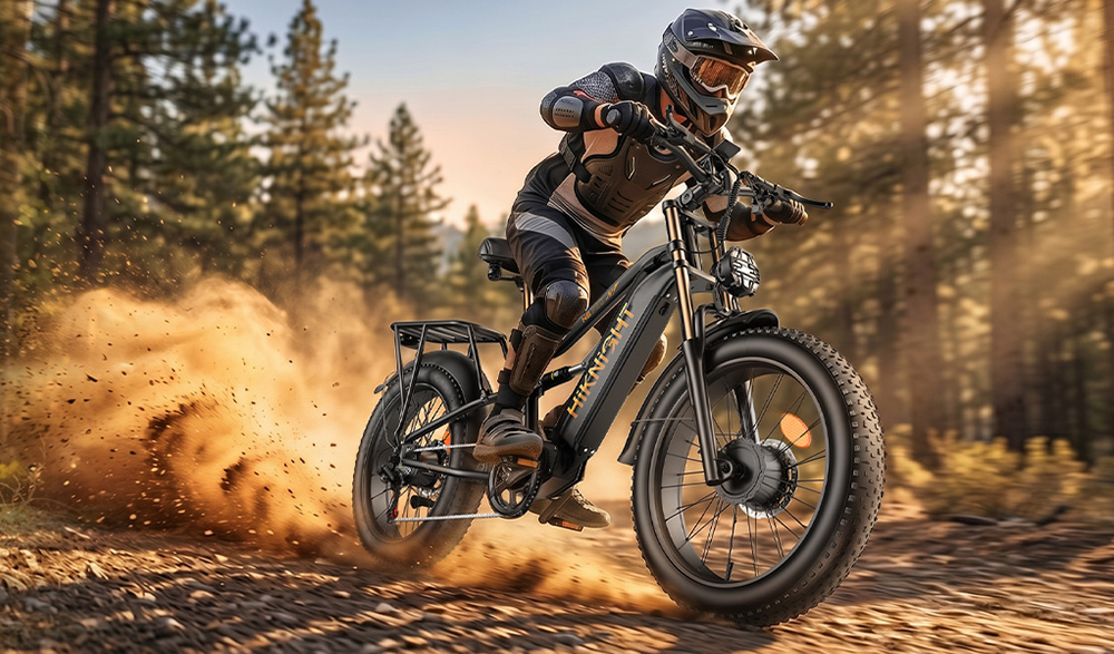 HIKNIGHT H6 PRO Electric Bike 4000W Peak Dual Motors 52V 20Ah Removable Battery 145km Range 64km/h Max Speed 200N·m Torqu