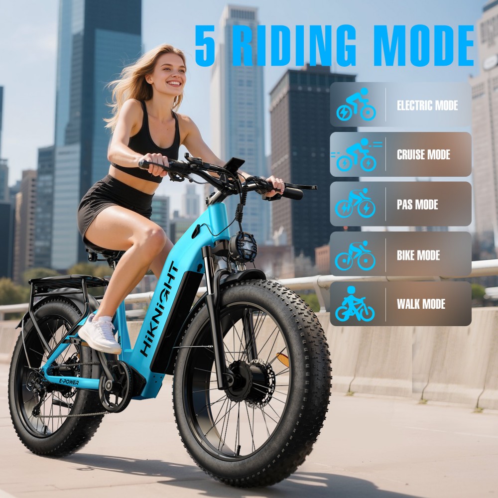 HIKNIGHT H2 PRO Electric Bike  3000W Peak Dual Motors  61km/h Max Speed  145km Range  52V 20Ah Removable Battery  35° Climbing
