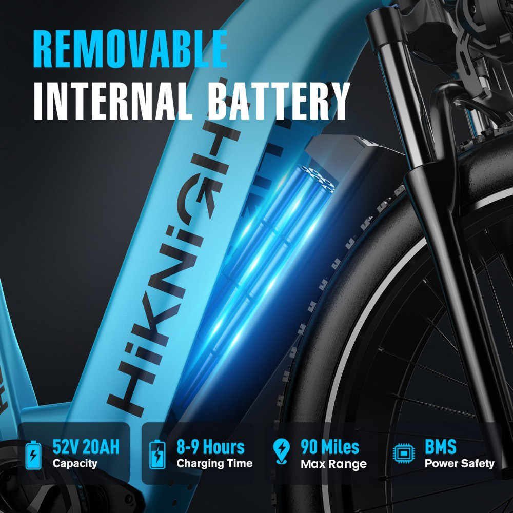 HIKNIGHT H2 PRO Electric Bike  3000W Peak Dual Motors  61km/h Max Speed  145km Range  52V 20Ah Removable Battery  35° Climbing