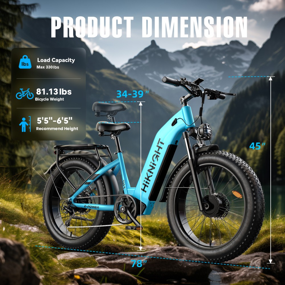 HIKNIGHT H2 PRO Electric Bike  3000W Peak Dual Motors  61km/h Max Speed  145km Range  52V 20Ah Removable Battery  35° Climbing