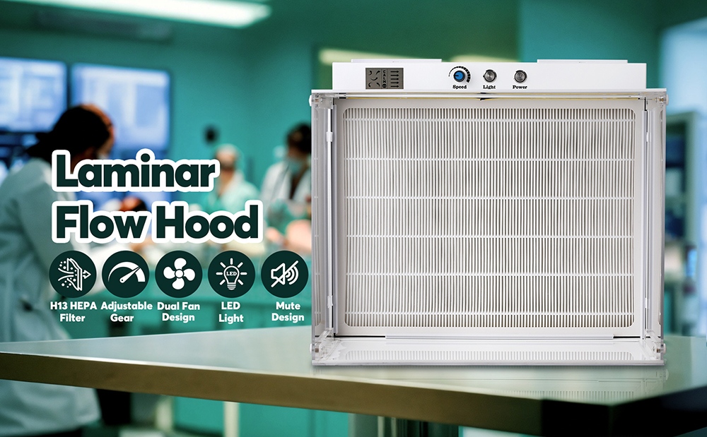 LTQ Vapor CW-13 Laminar Flow Hood  H13 HEPA Filter  99 97% Filtration Efficiency  Dual-Fan Vertical Laminar Flow  Continuous Ai