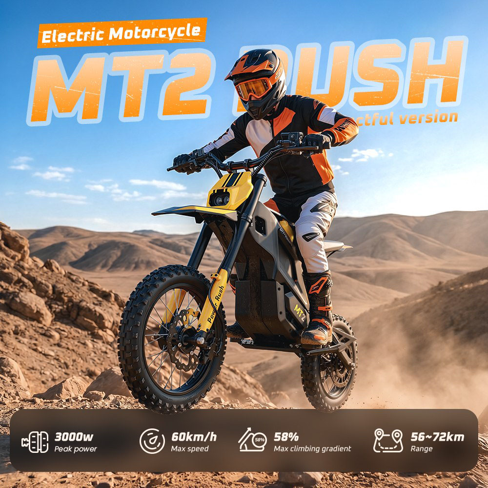MT2 Electric Motorcycle 3000W Peak Motor 48V 22 5Ah Removable Battery 220N·m Torque 60km/h Max Speed Up to 72km Range 58