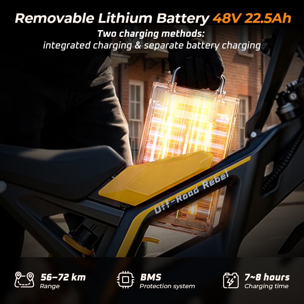 MT2 Electric Motorcycle 3000W Peak Motor 48V 22 5Ah Removable Battery 220N·m Torque 60km/h Max Speed Up to 72km Range 58
