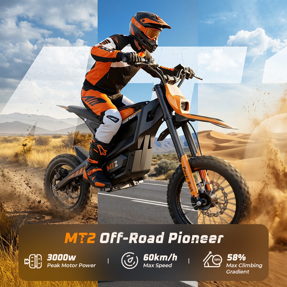 MT2 Electric Motorcycle 3000W Peak Motor 48V 22 5Ah Removable Battery 220N·m Torque 60km/h Max Speed Up to 72km Range 58