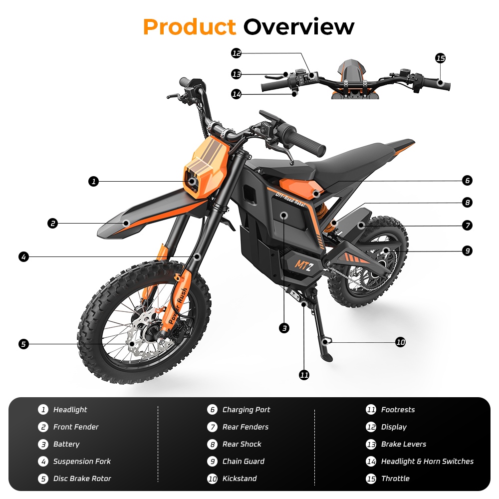 MT2 Electric Motorcycle 3000W Peak Motor 48V 22 5Ah Removable Battery 220N·m Torque 60km/h Max Speed Up to 72km Range 58
