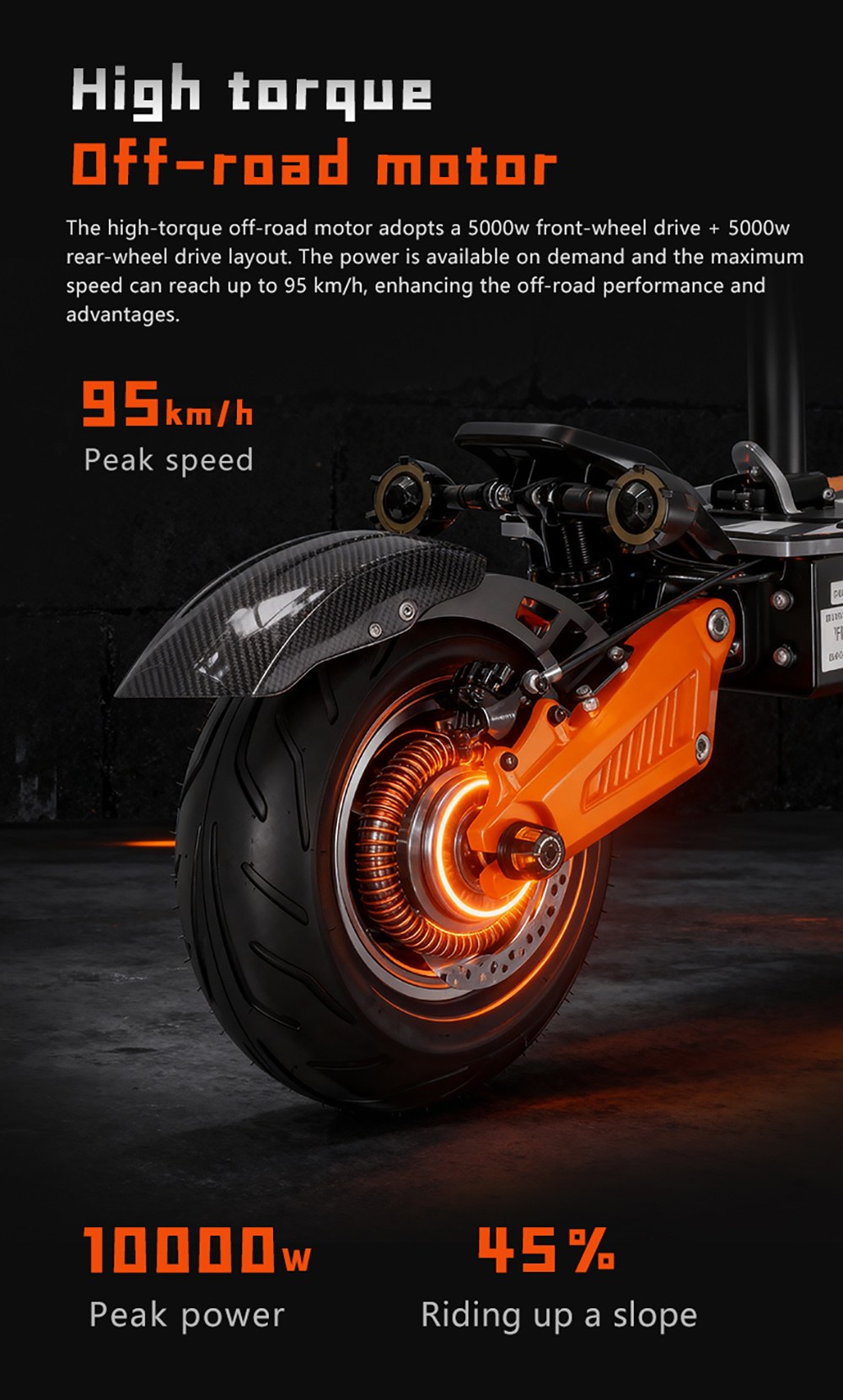 BOYUEDA M2 Electric Scooter  10000W Dual Motor  95km/h Speed  72V 40Ah 2880Wh Lithium Battery  150km Max Range  45° Climbing