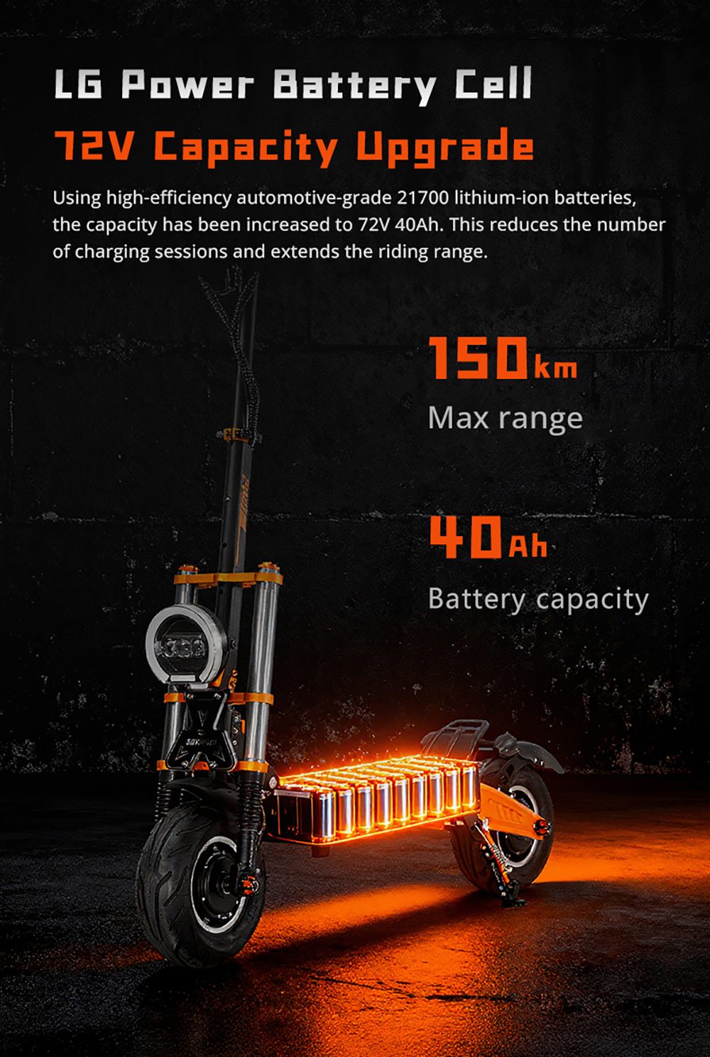 BOYUEDA M2 Electric Scooter  10000W Dual Motor  95km/h Speed  72V 40Ah 2880Wh Lithium Battery  150km Max Range  45° Climbing