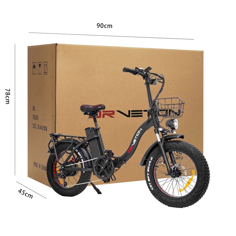 DRVETION CT20 Pro Foldable Electric Bike 750W Motor 48V 20Ah Samsung Battery 25km/h Unlocked 80km Range 20×4 0