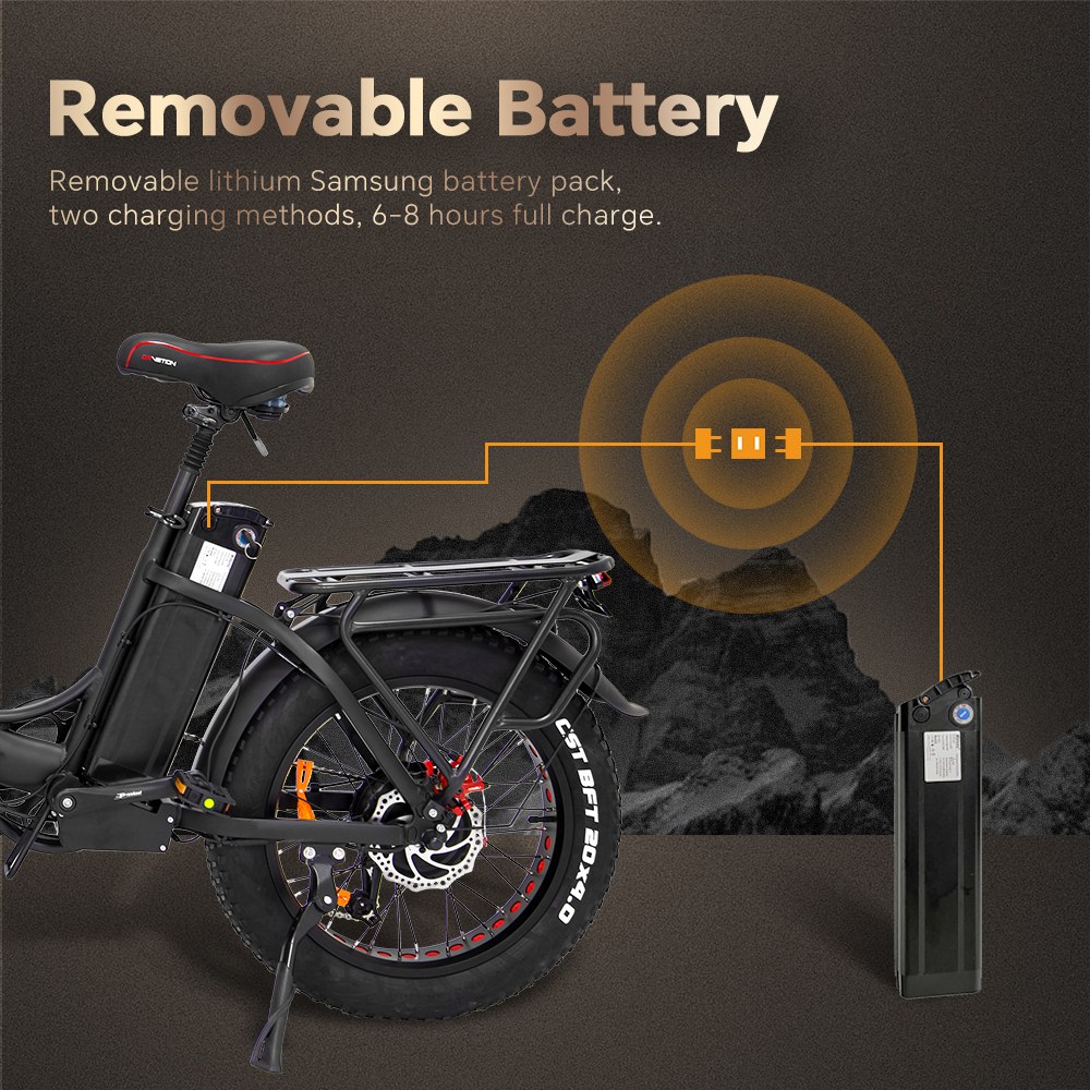 DRVETION CT20 Pro Foldable Electric Bike 750W Motor 48V 20Ah Samsung Battery 25km/h Unlocked 80km Range 20×4 0