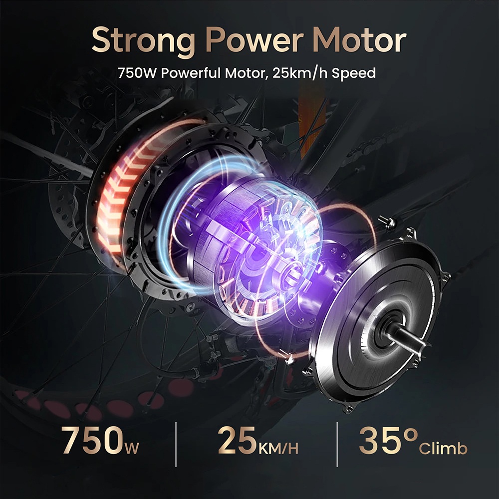 DRVETION CT20 Pro Foldable Electric Bike 750W Motor 48V 20Ah Samsung Battery 25km/h Unlocked 80km Range 20×4 0