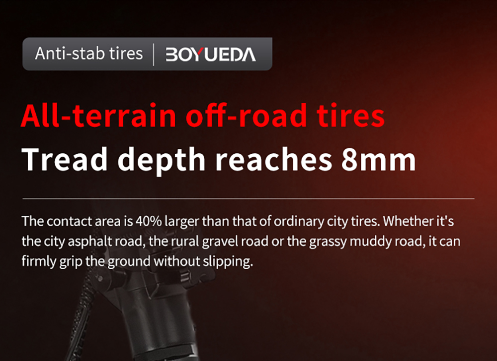 BOYUEDA G2 Electric Scooter 1600W Motor 55km/h Max Speed 52V 19Ah Battery 60–70km Range 10-Inch Off-Road Tires Front