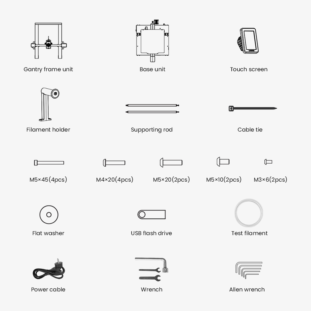 LONGER LK10 3D Printer  500mm/s Print Speed  0 1mm Accuracy  225×225×265mm Build Volume  Full Auto Leveling  4 3-inch Touchsc