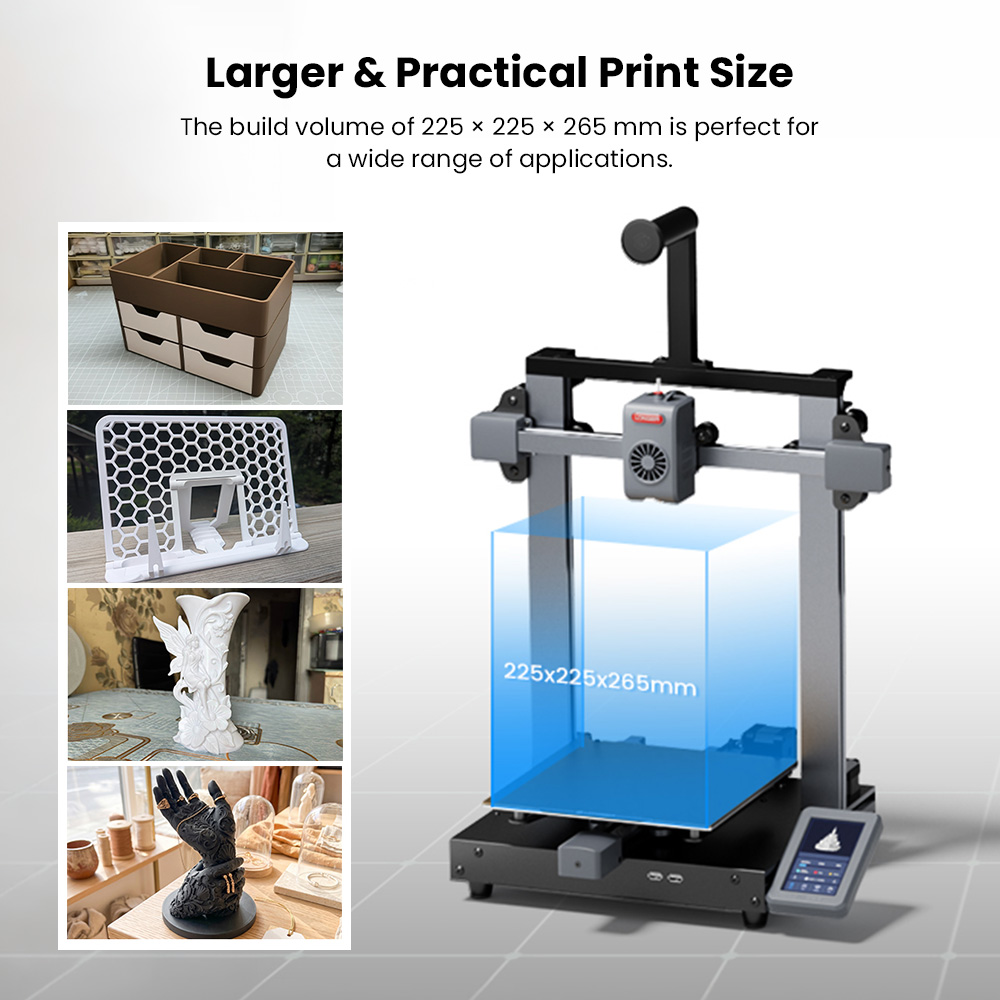 LONGER LK10 3D Printer  500mm/s Print Speed  0 1mm Accuracy  225×225×265mm Build Volume  Full Auto Leveling  4 3-inch Touchsc