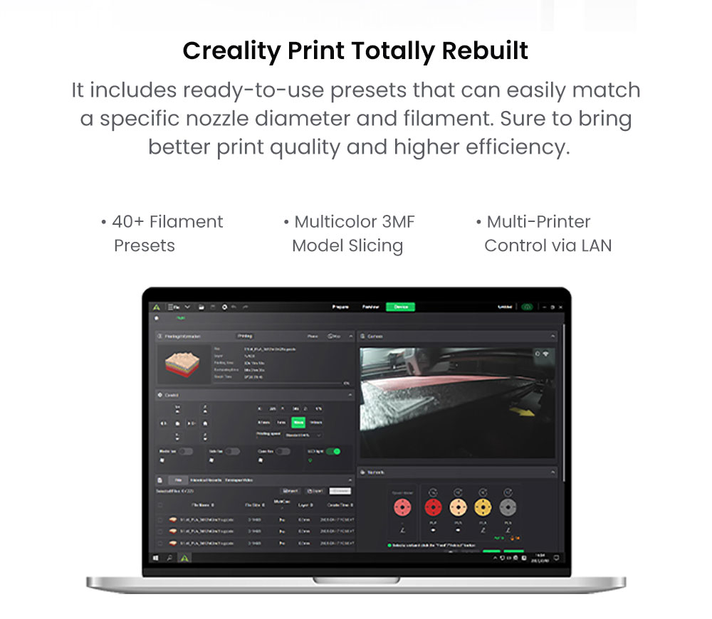 Creality K2 Combo 3D Printer CFS System 260*260*260mm