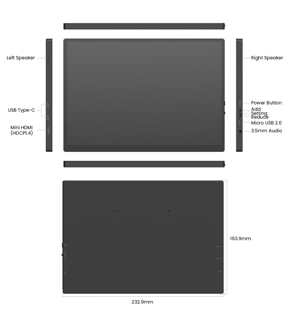 MINIX SF10T 10' sRGB Portable Monitor Touch Edition