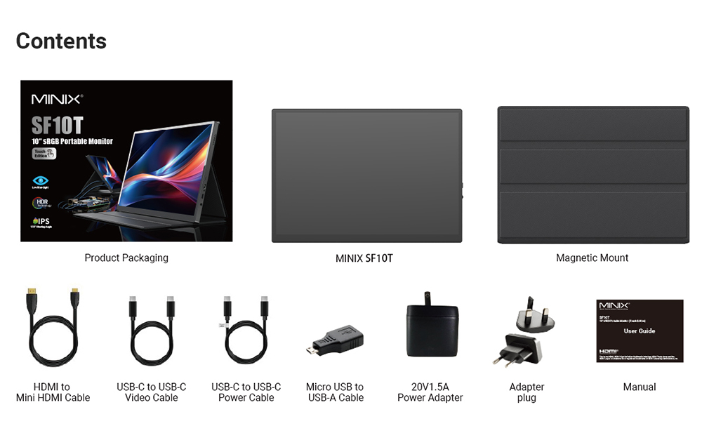 MINIX SF10T 10' sRGB Portable Monitor Touch Edition