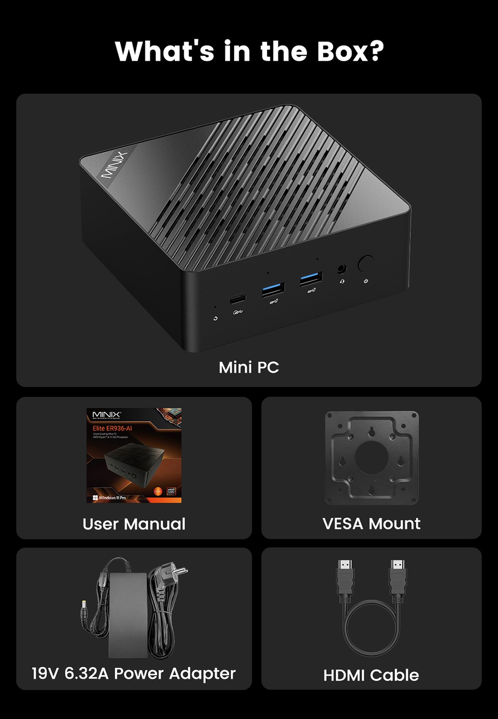 MINIX Elite ER936-AI AMD Ryzen™ AI 9 365  DDR5 32G/1TB Wi-Fi 6E