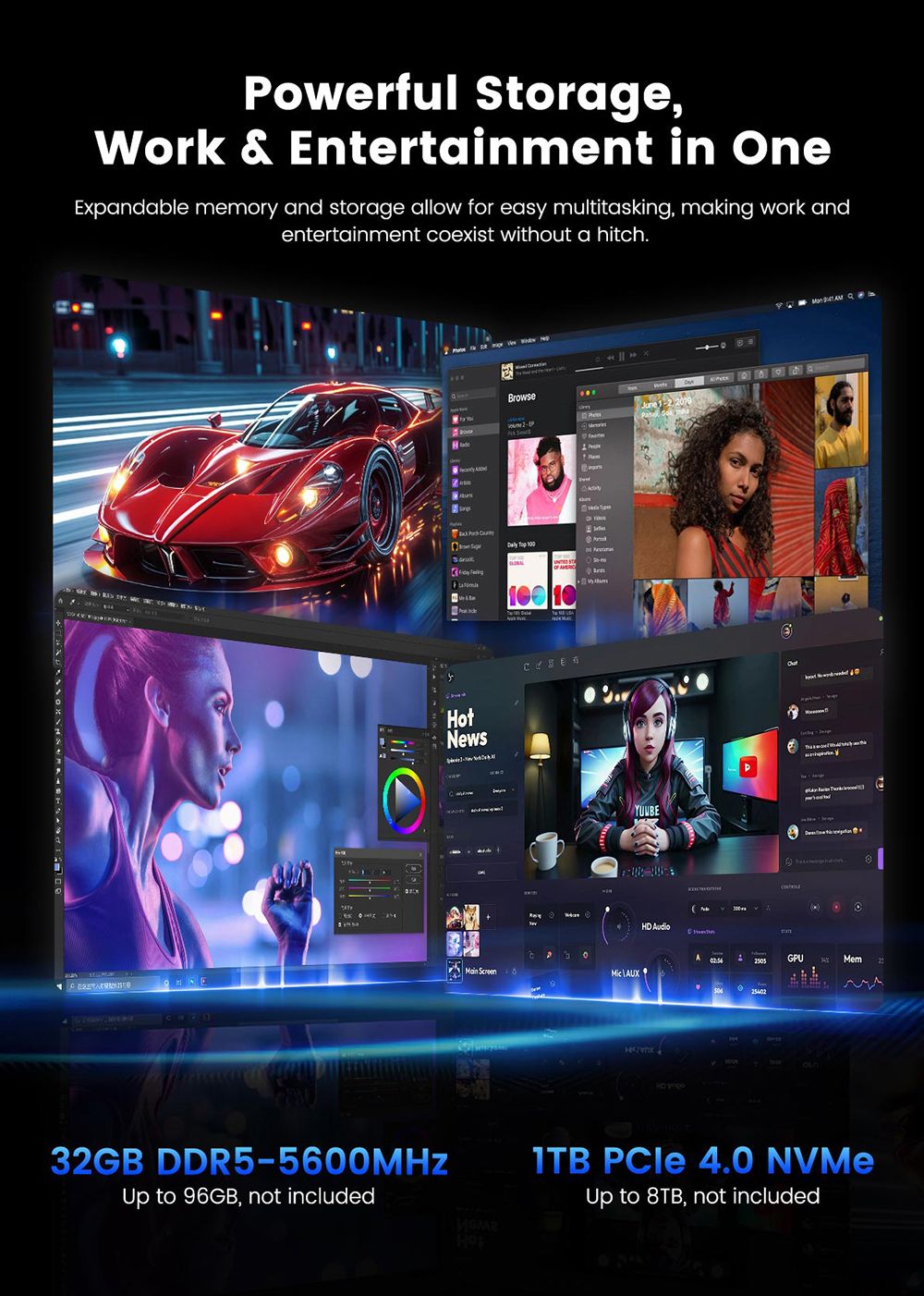 MINIX Elite ER936-AI AMD Ryzen™ AI 9 365  DDR5 32G/1TB Wi-Fi 6E