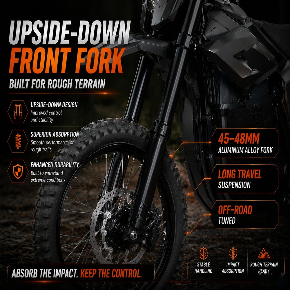 BOYUEDA M7 Electric Dirt Bike 5000W Peak Motor 60V 27Ah Lithium Battery 70km/h Max Speed 50km Range 200Nm Torque Front